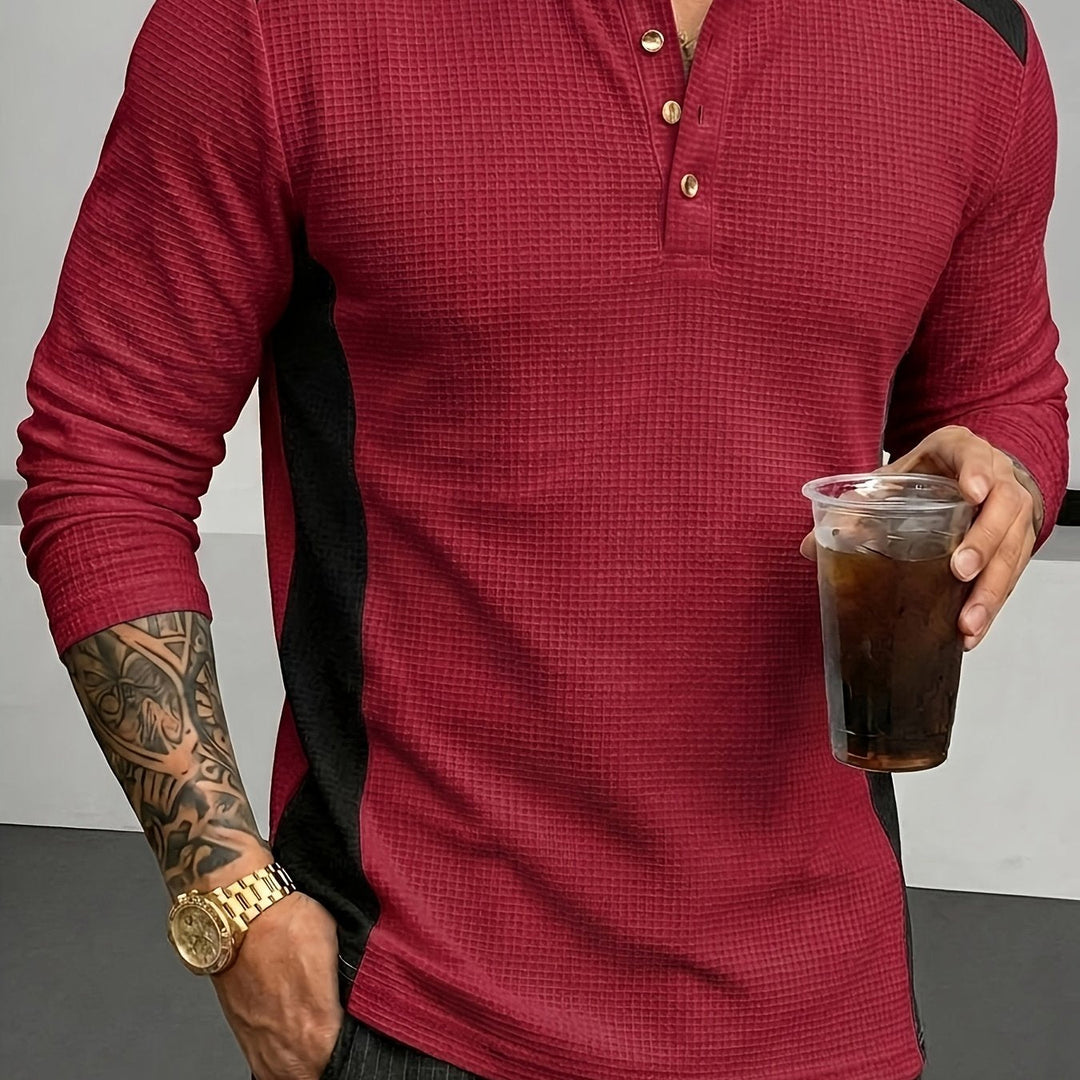Curtis | Textured Long-Sleeve Henley