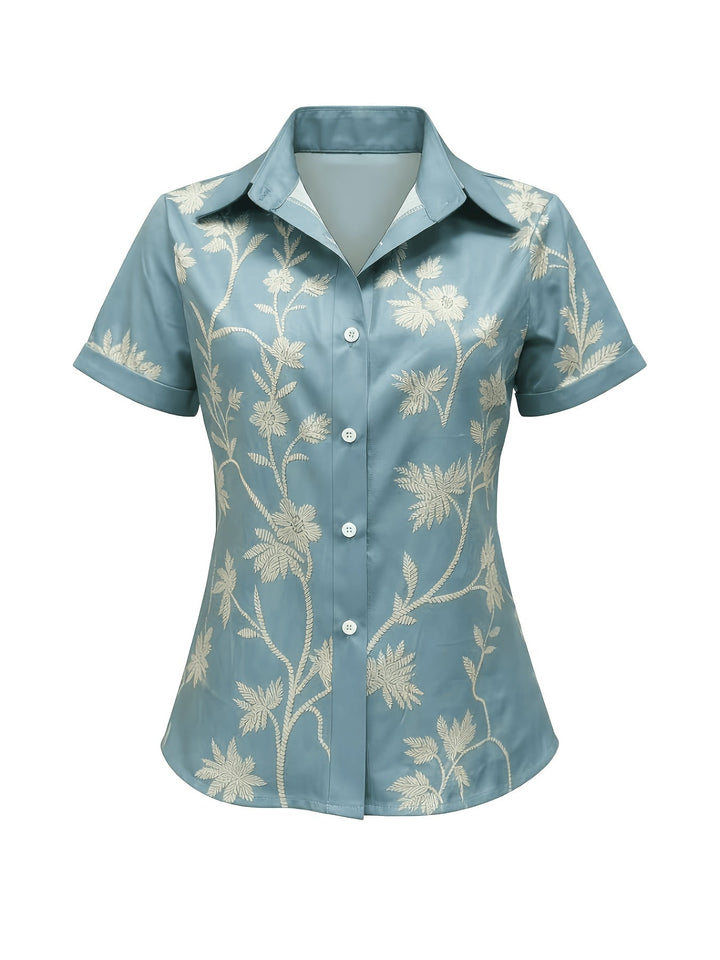 Regina | Botanical Print Shirt
