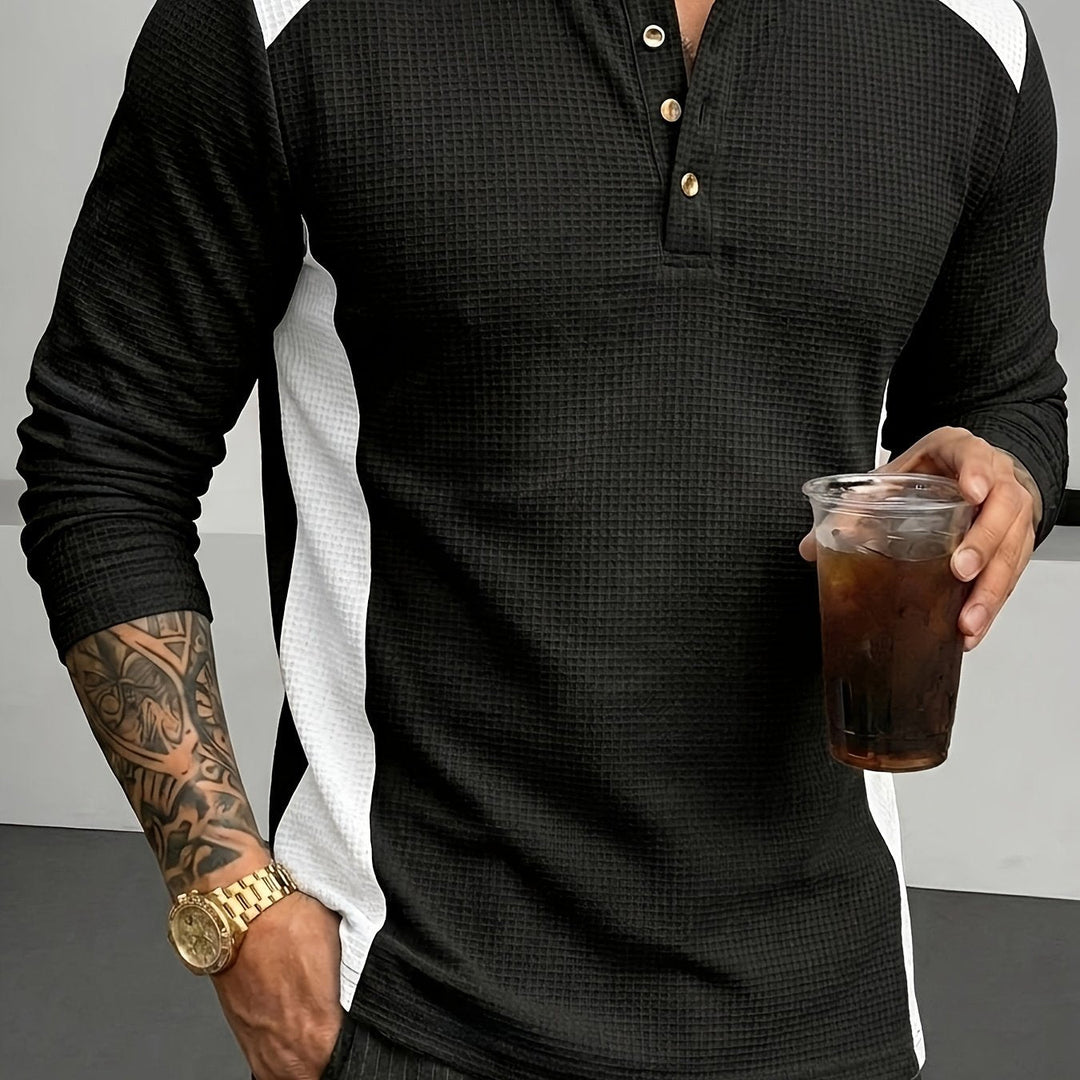 Curtis | Textured Long-Sleeve Henley