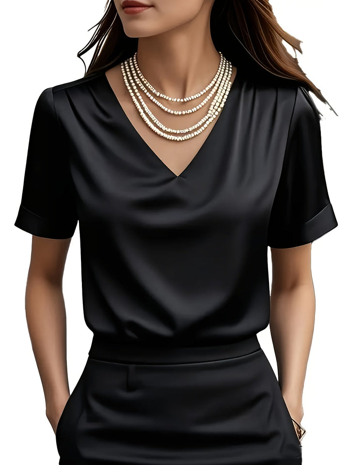 Estelle | Draped V-Neck Blouse