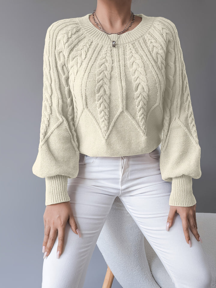 Sabine | Cable-Knit Lantern Sleeve Jumper