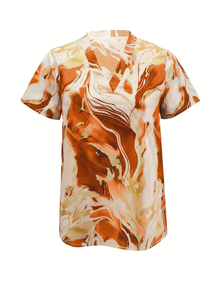 Joanna | Artful Swirl-Print Blouse