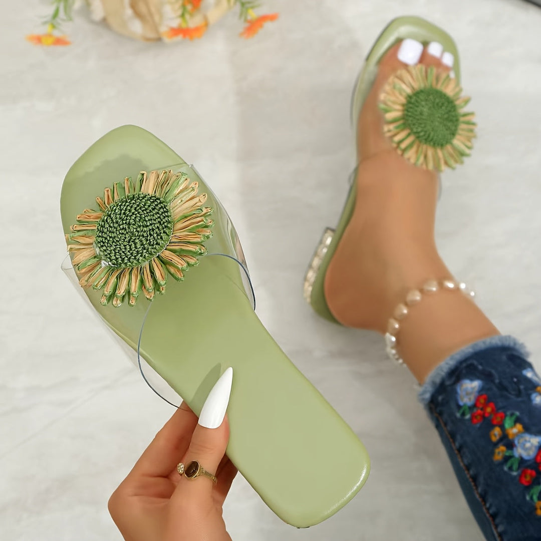 Elise | Floral Square-Toe Sandals