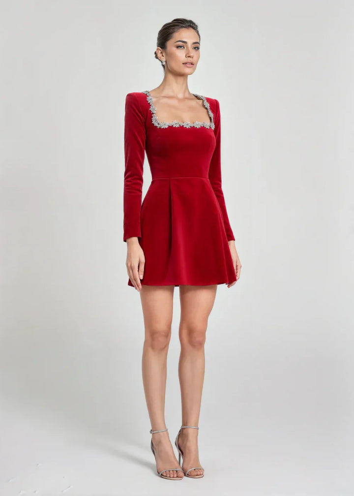 Brielle | Elegant Velvet Mini Dress