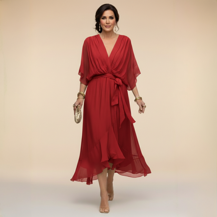 Abigail | Stylish Chiffon V-Neck Dress
