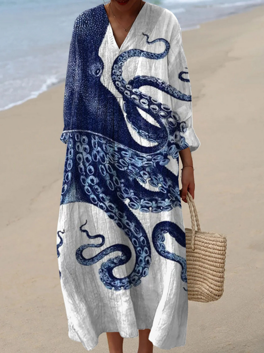 Arabella | Octopus Art Print Casual Dress
