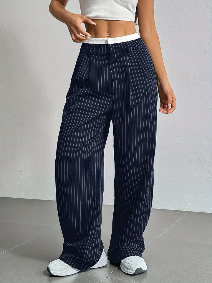 Grace | Casual Striped Wide Trousers