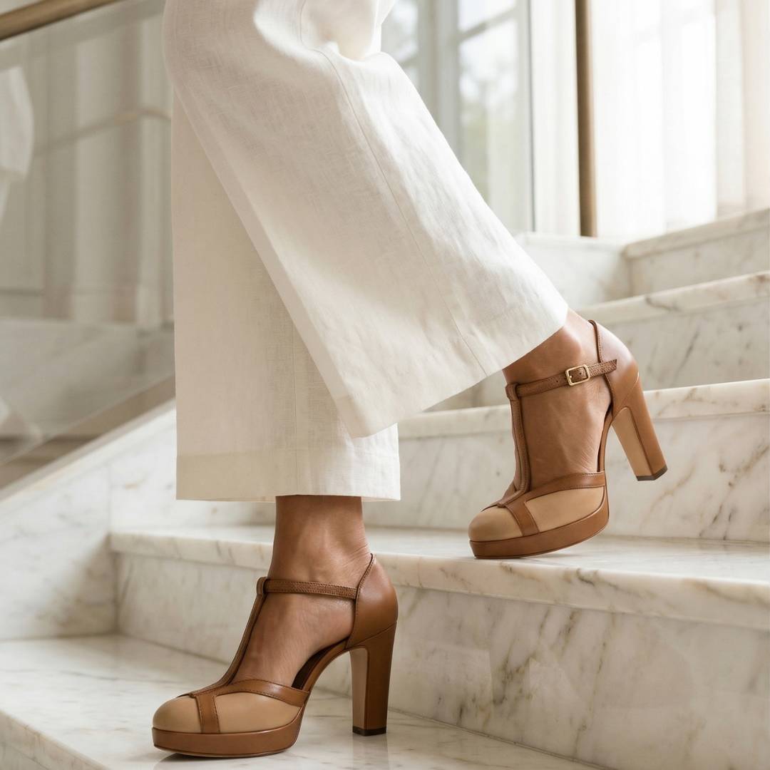 Nadia | Sophisticated Retro Close Toe Heels