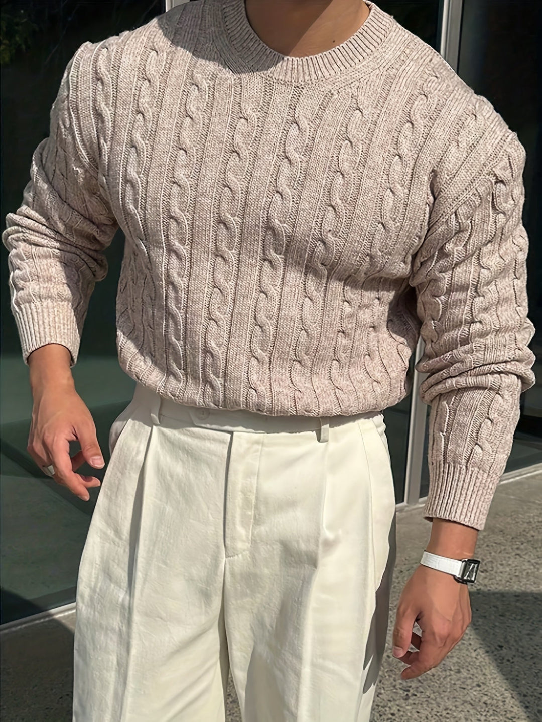Jonas | Cable Knit Crew Neck Jumper