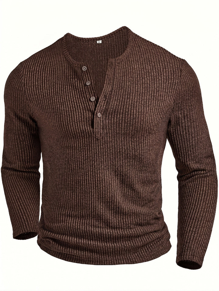 Griffin | Textured Ribbed Henley Shirt