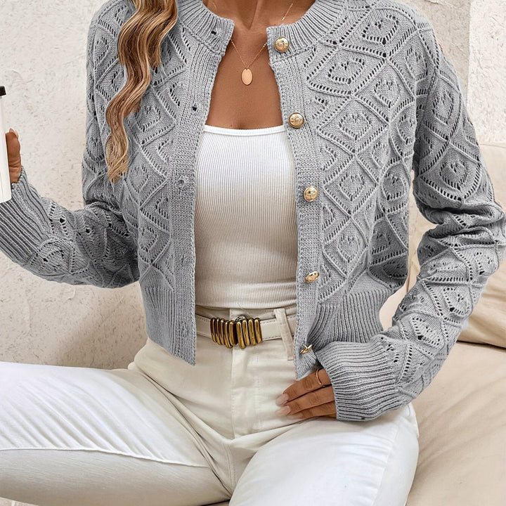Della | Textured Button-Front Cardigan