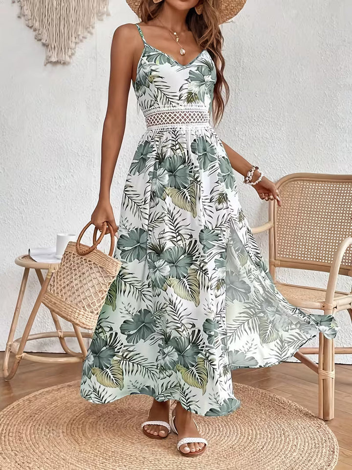 Alessandra | Floral Print Sleeveless Split Dress