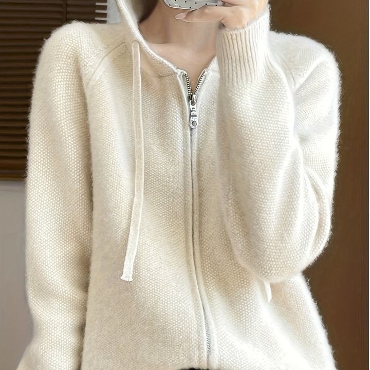 Bianca | Hooded Zip-Front Cardigan