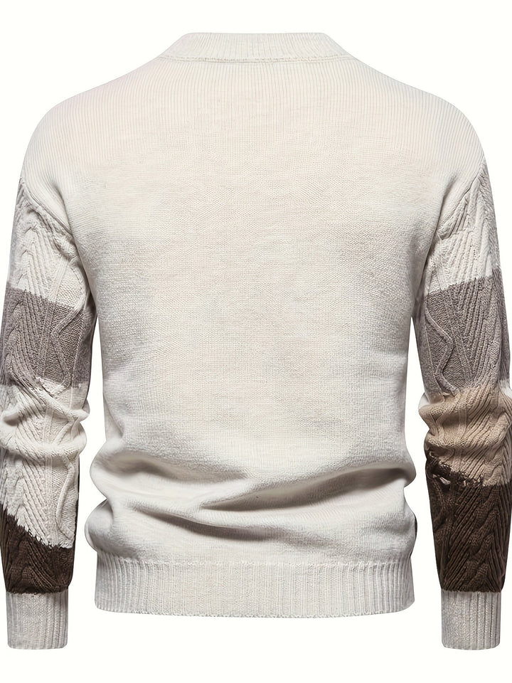 Simon | Textured Colour-Block Jumper