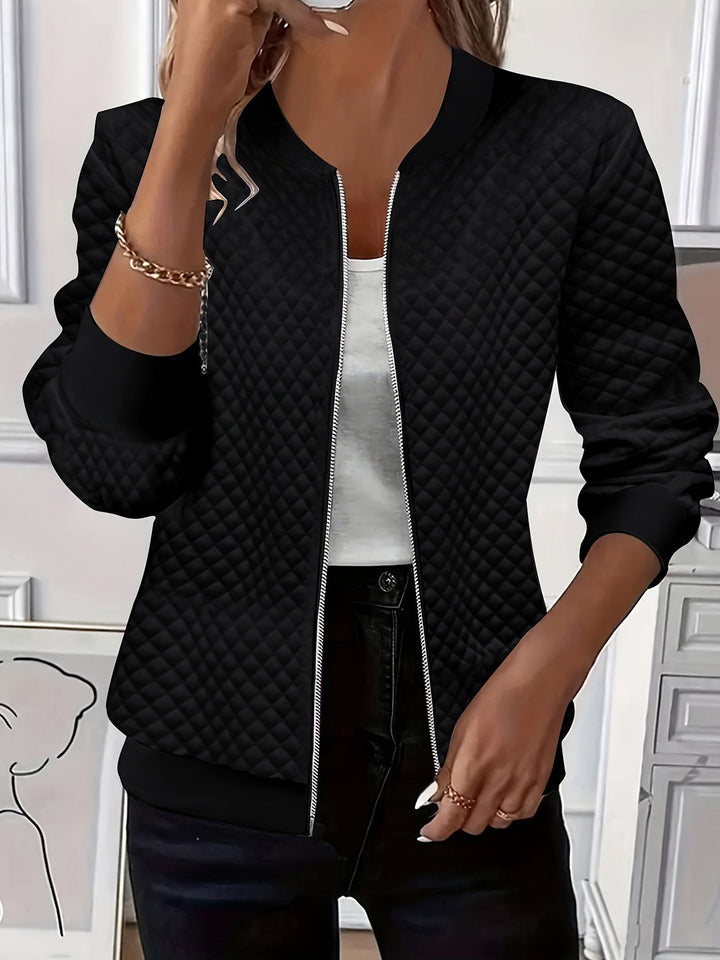 Carolyn | Quilted-Texture Baseball Jacket
