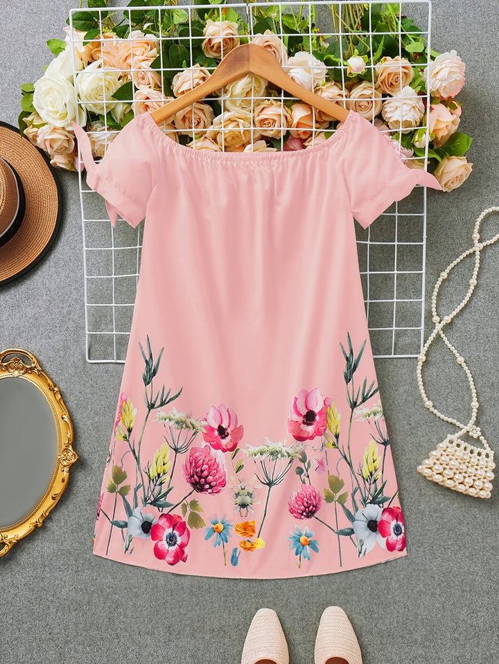Gemma | Off-Shoulder Floral Bow Dress