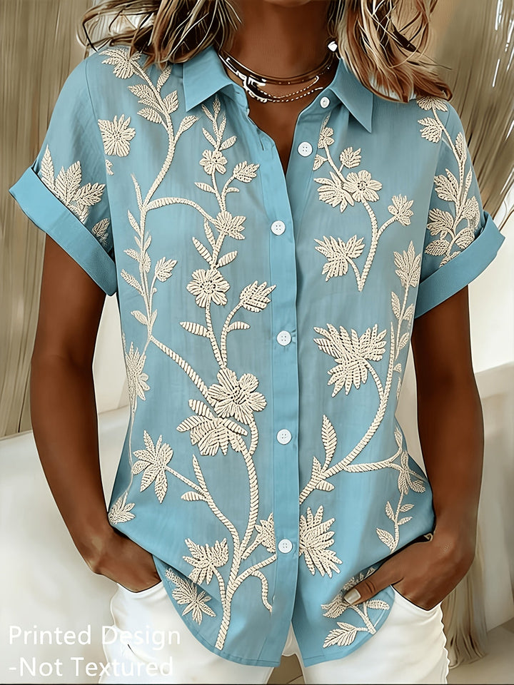 Regina | Botanical Print Shirt