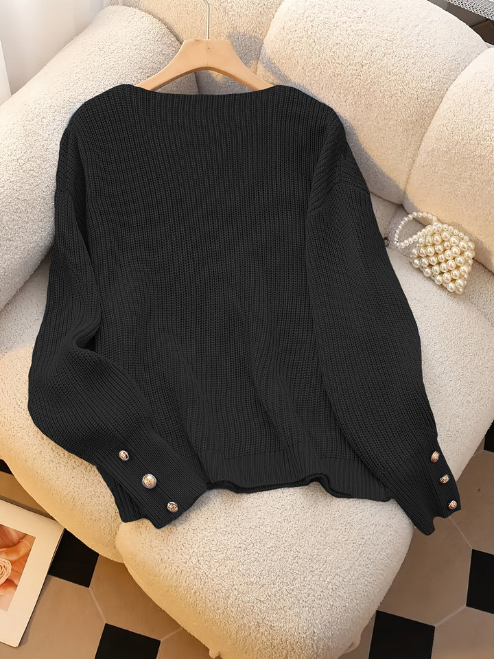 Verity | Ribbed V-Neck Jumper
