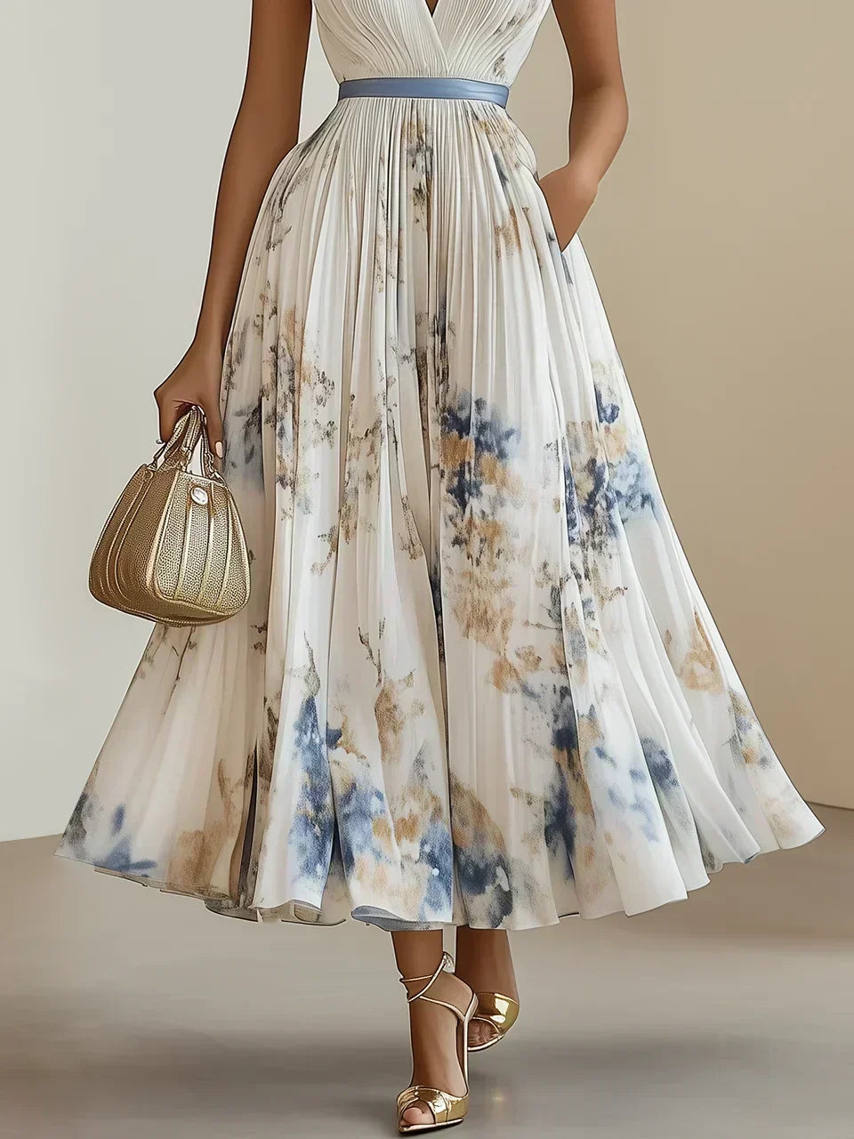 Betty | Elegant Sleeveless Long V-Neck Dress
