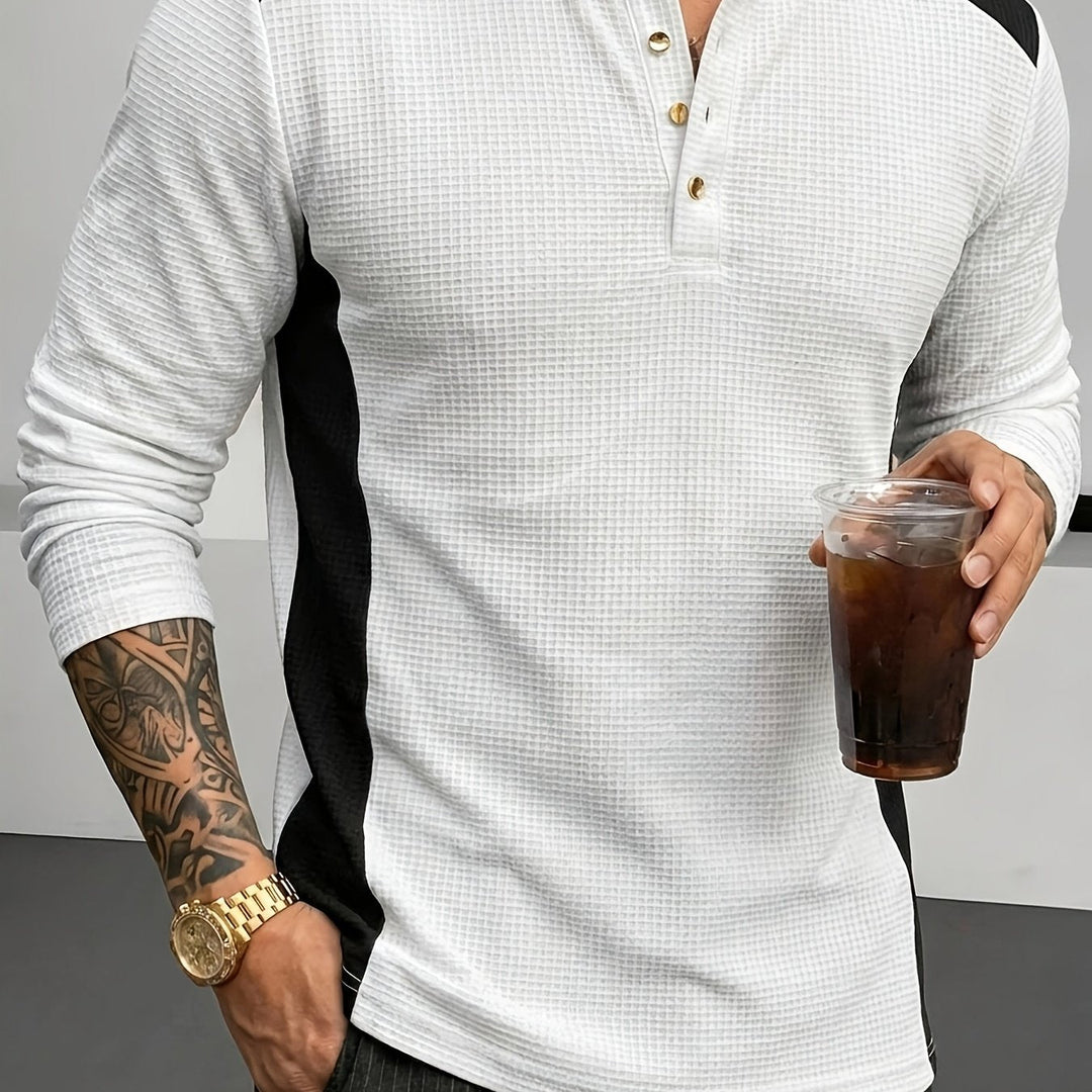 Curtis | Textured Long-Sleeve Henley