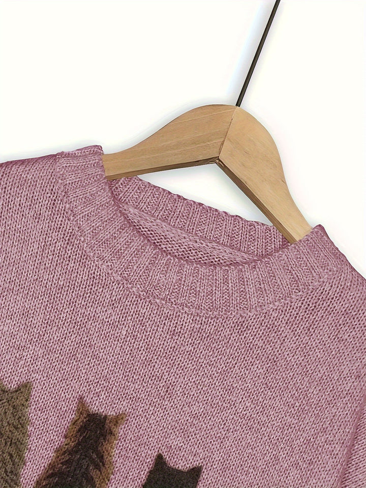 Tamara | Cozy Cat-Print Jumper