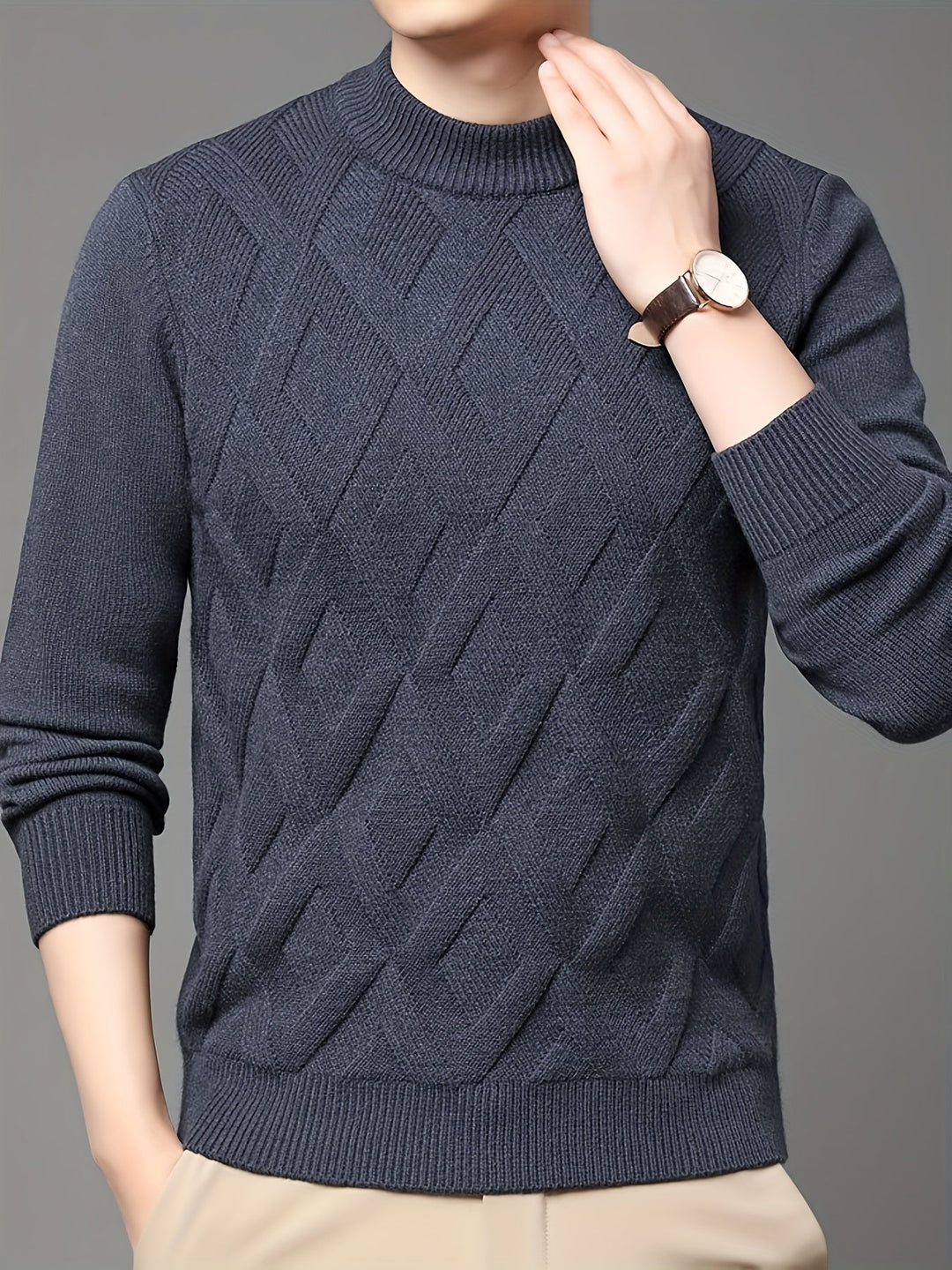 Ellis | Textured Mock-Neck Jumper