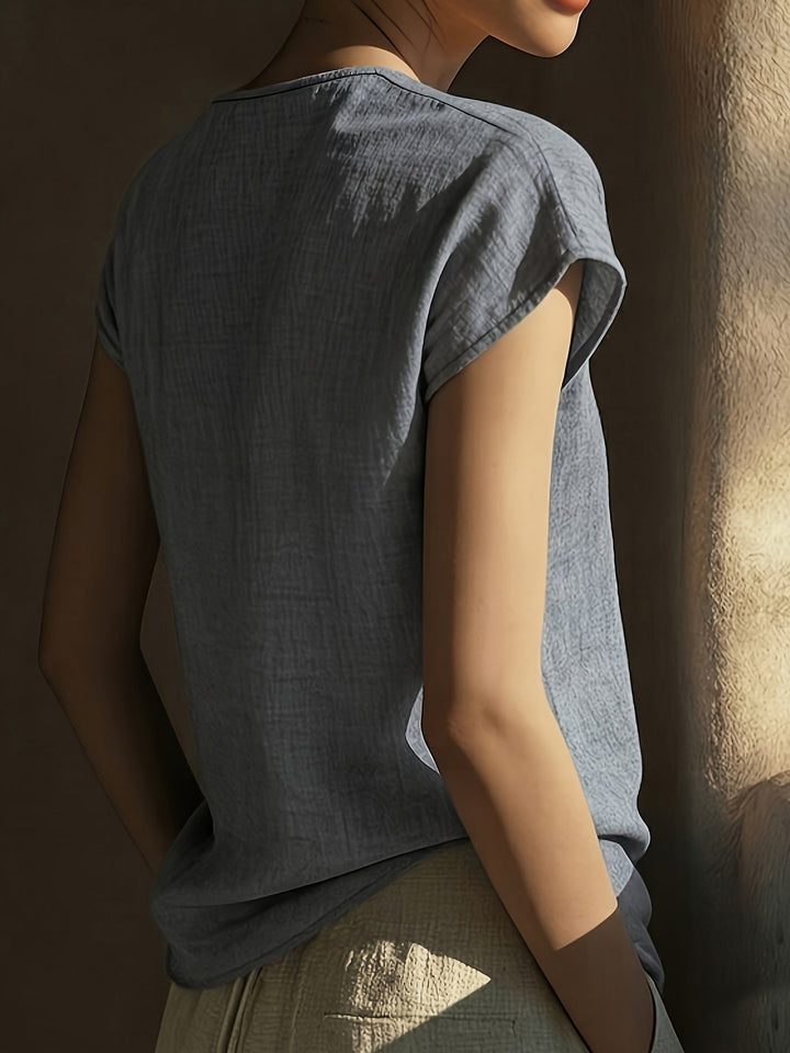 Bonnie | Lace-Trim V-Neck Top