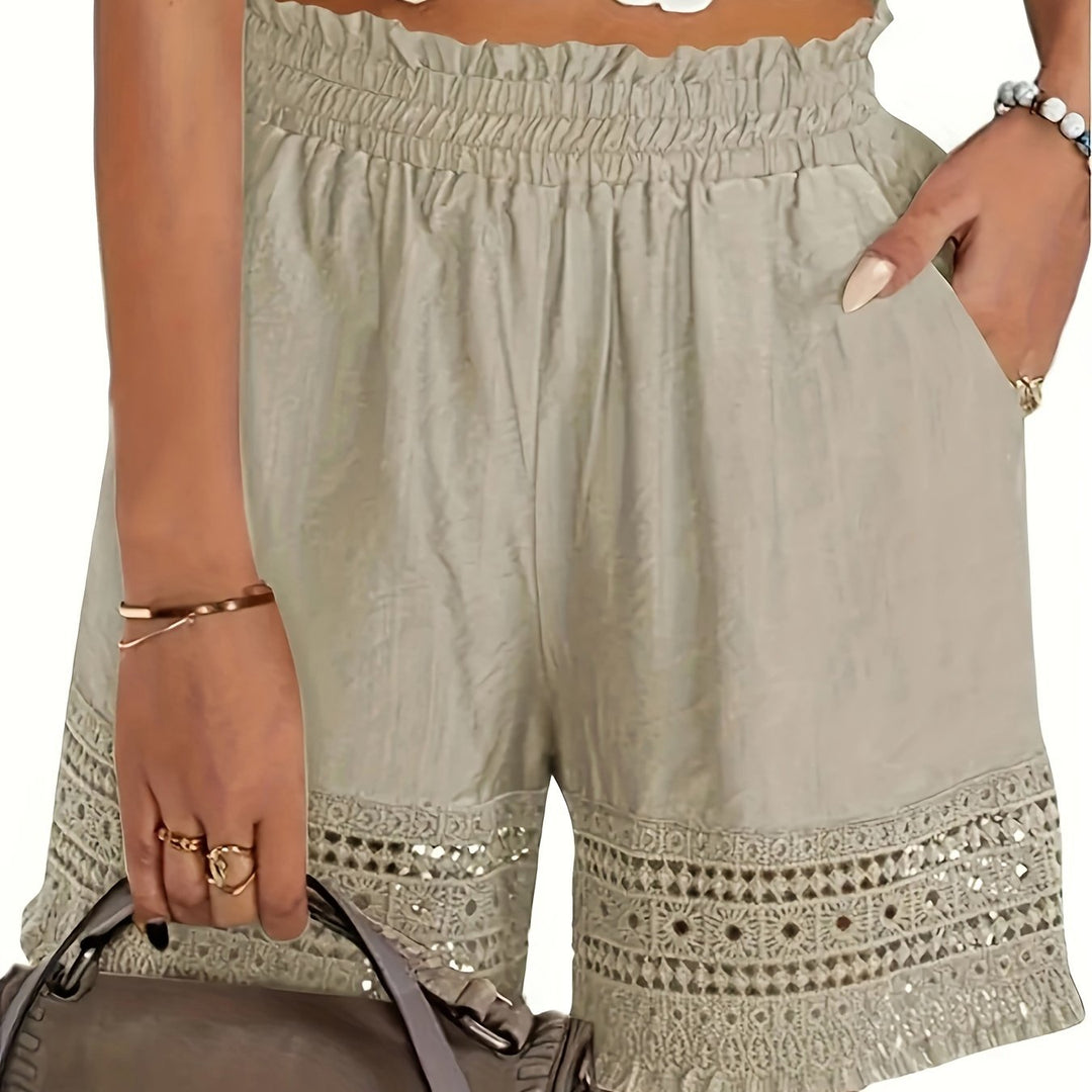 Rosemary | Lace-Trim Paper Bag Shorts