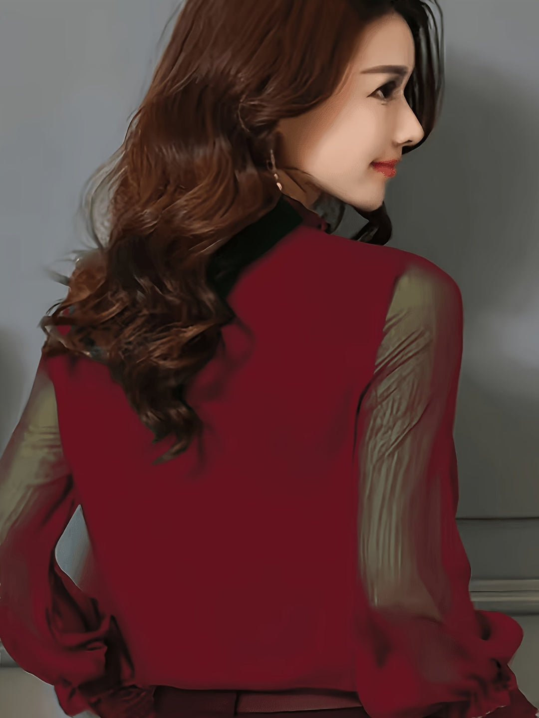 Ophelia | Stand-Collar Long-Sleeve Blouse