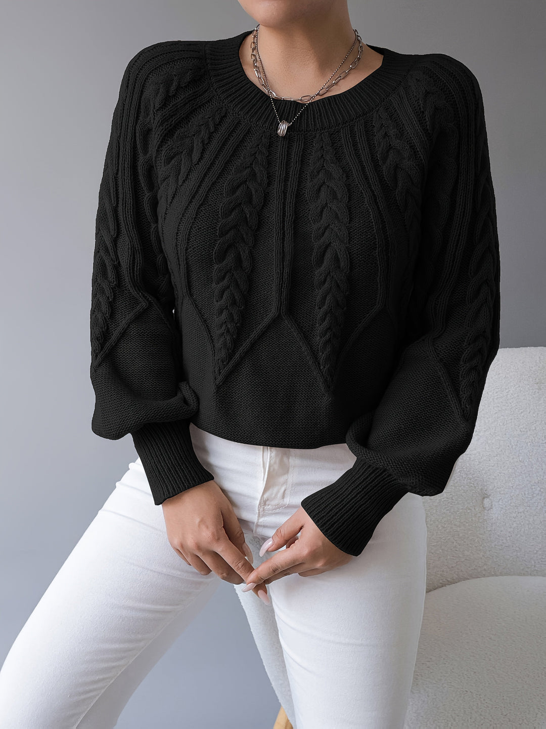 Elsie | Cable-Knit Textured Jumper