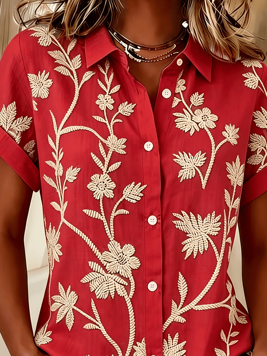 Regina | Botanical Print Shirt