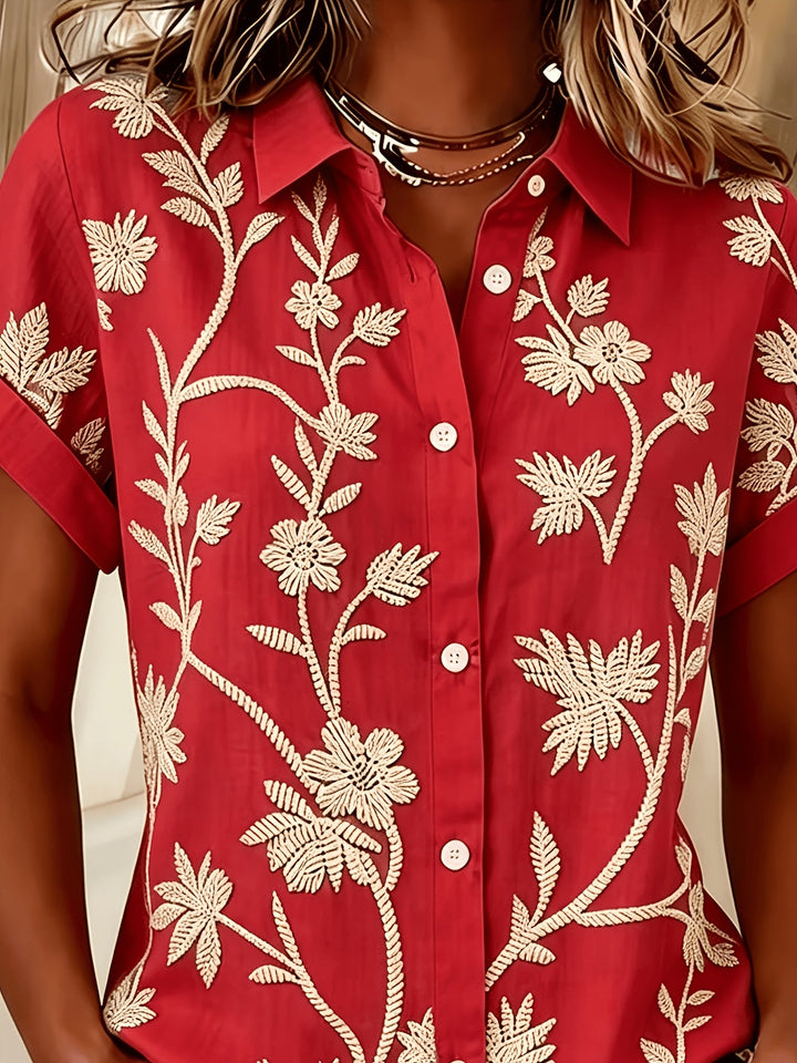 Regina | Botanical Print Shirt
