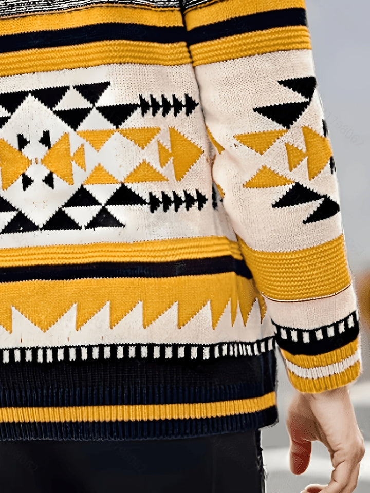 Callum | Patterned Zip-Up Cardigan