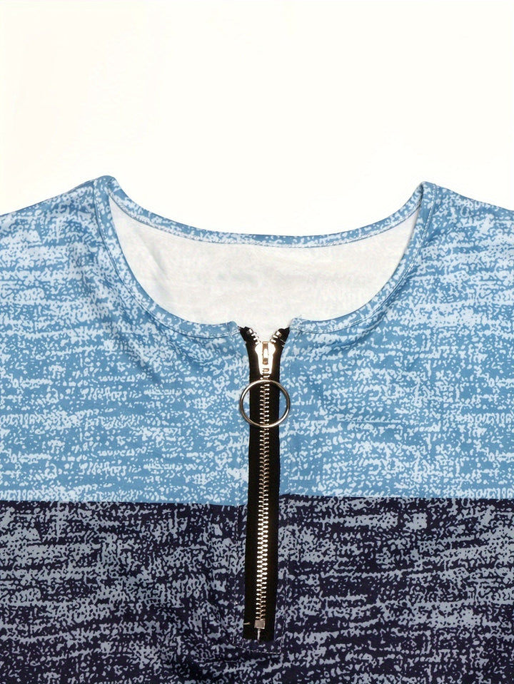 Ophelia | colourblock Quarter-Zip Top