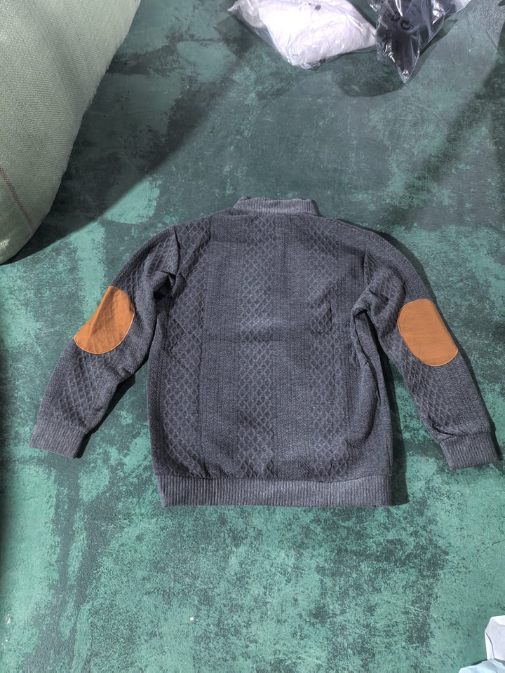 Ronan | Stand Collar Button Henley Jumper
