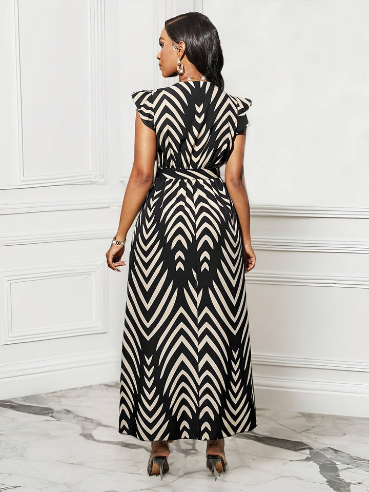 Cordelia | Ruffle-Sleeve Wrap Maxi Dress