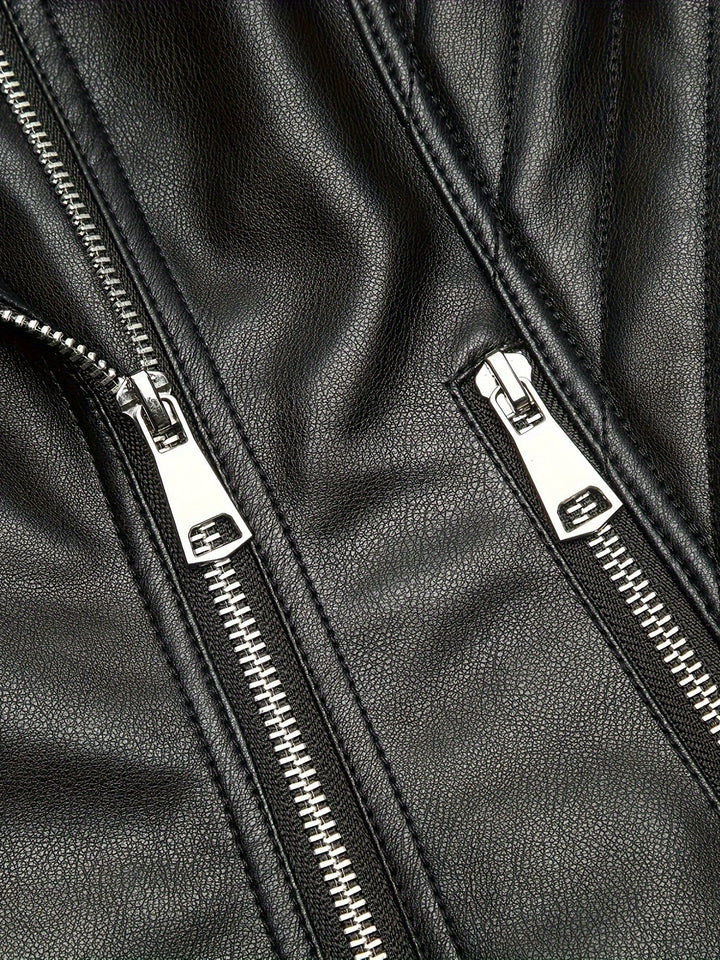 Mabel | Sculpted Zip-Front Moto Jacket