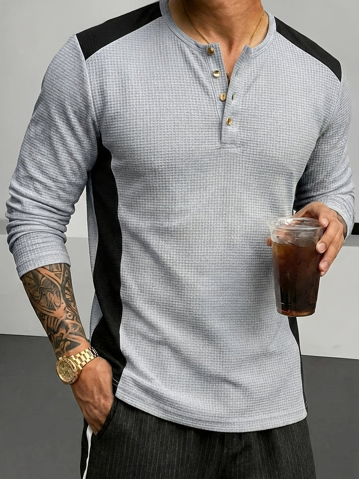 Curtis | Textured Long-Sleeve Henley