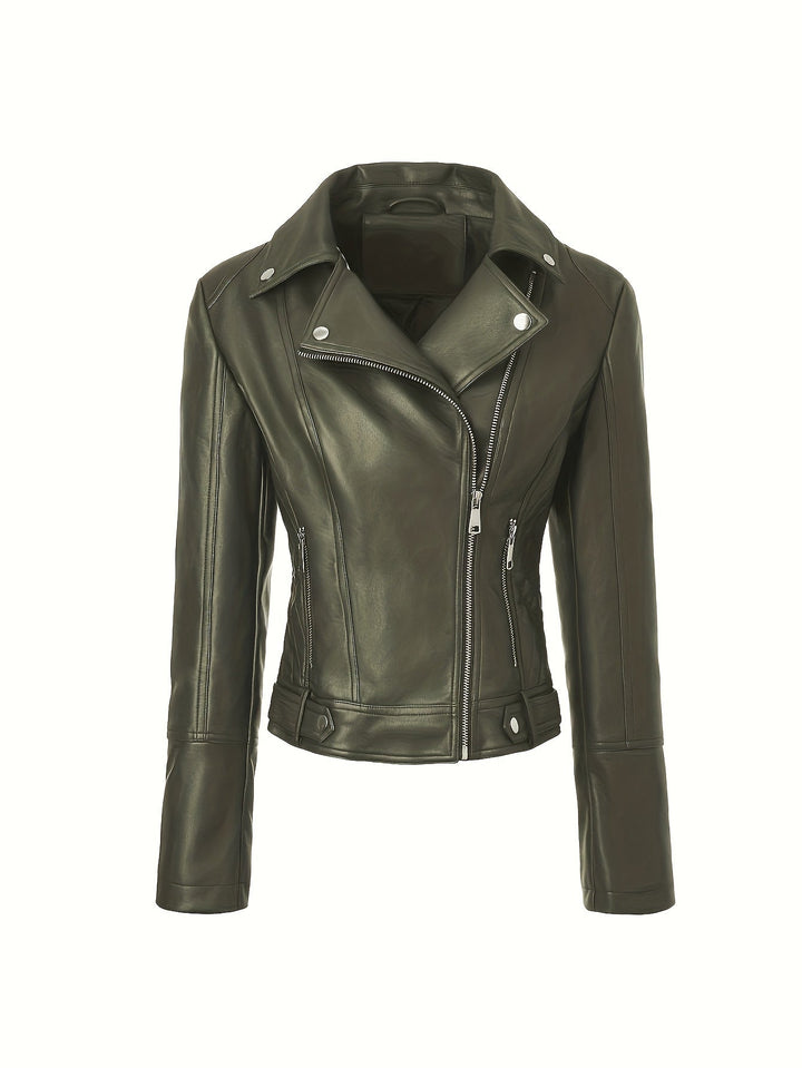 Mabel | Sculpted Zip-Front Moto Jacket
