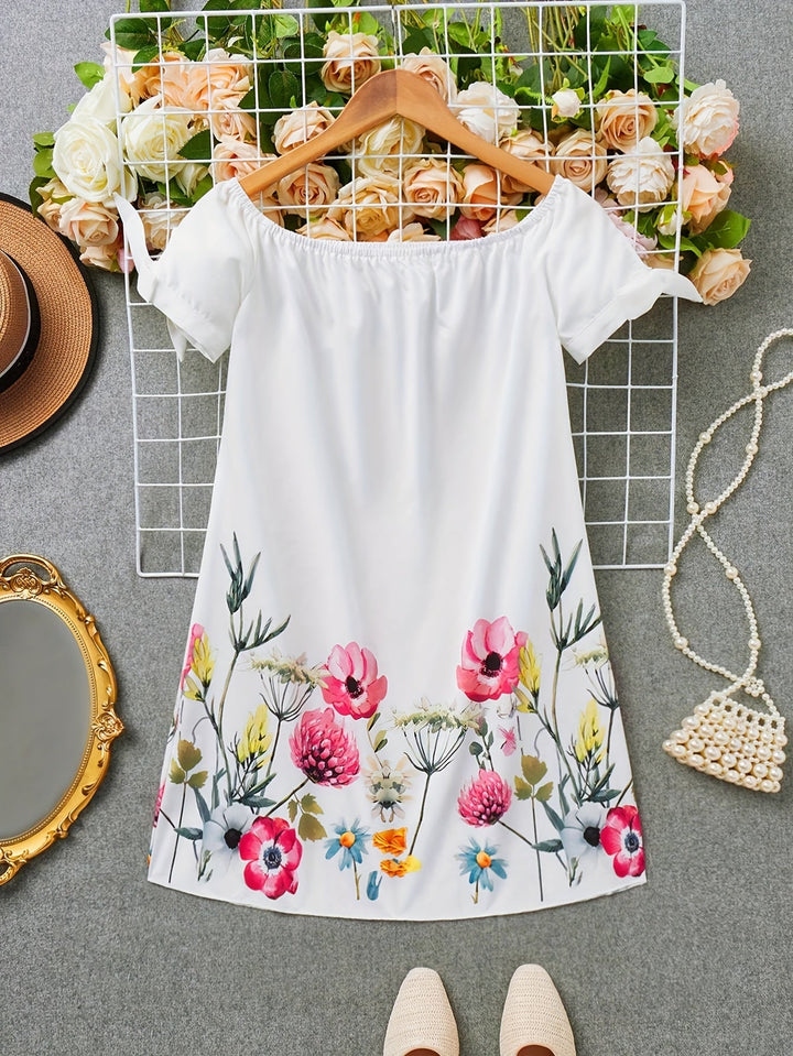 Gemma | Off-Shoulder Floral Bow Dress