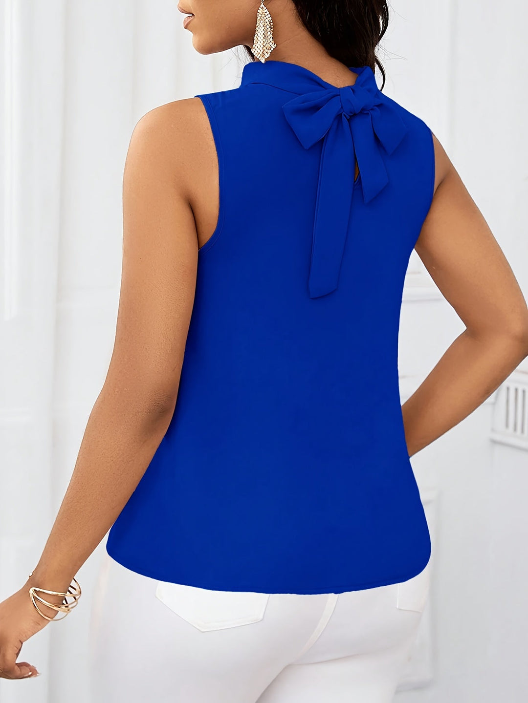 Annabel | Bow-Neck Sleeveless Top