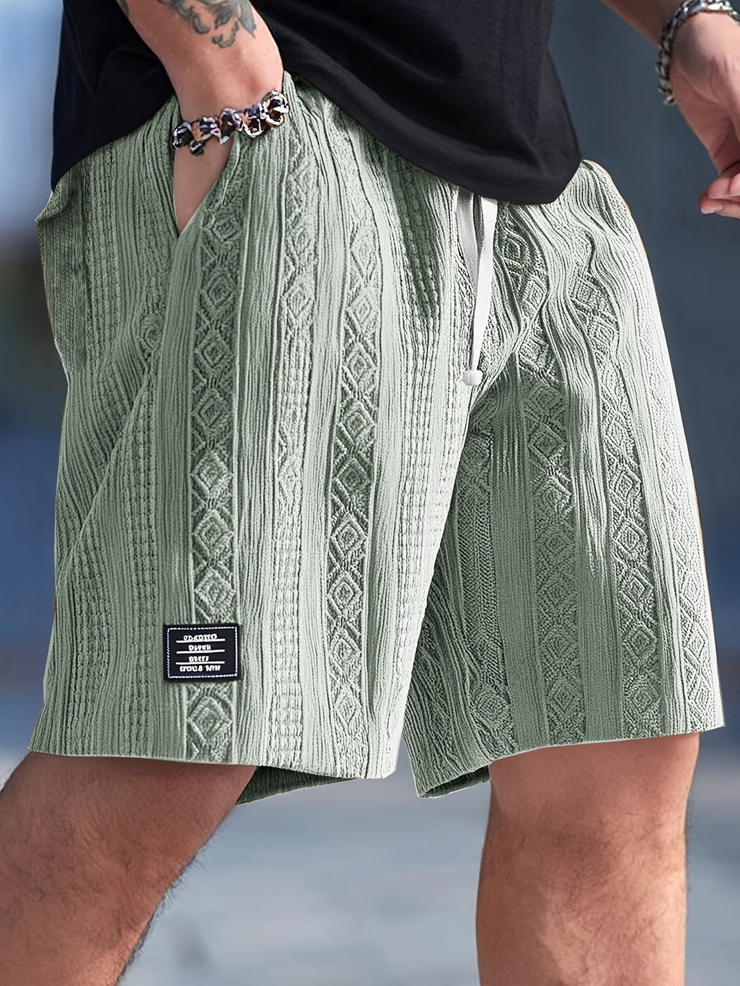 Nolan | Textured Drawstring Shorts