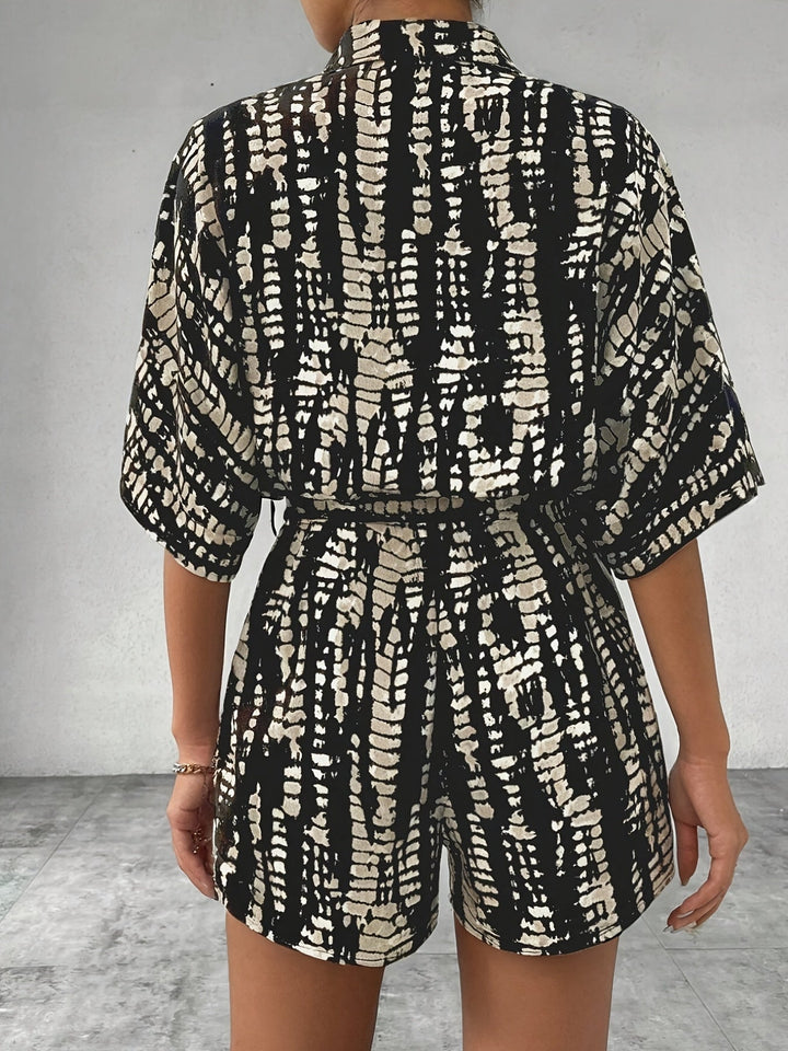 Renata | Belted Striped Romper