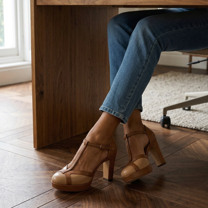 Nadia | Sophisticated Retro Close Toe Heels