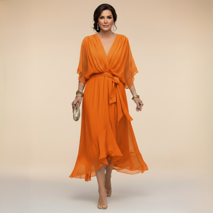 Abigail | Stylish Chiffon V-Neck Dress