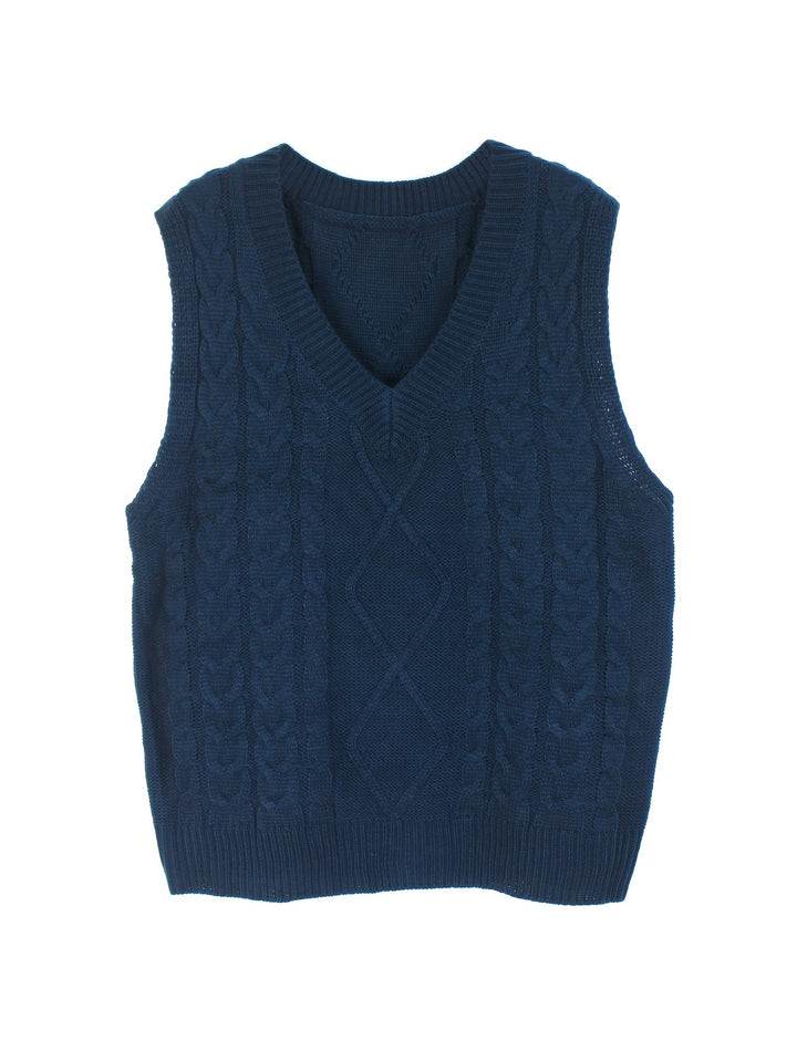 Cora | Cozy Cable-Knit V-Neck Jumper Vest