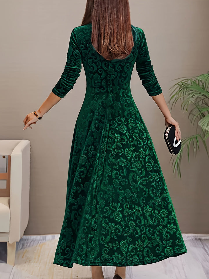 Adeline | Elegant Long-Sleeve Midi Dress