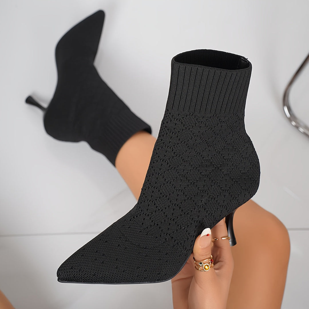 Tamsin | Pointed Sock-Style Ankle Boots