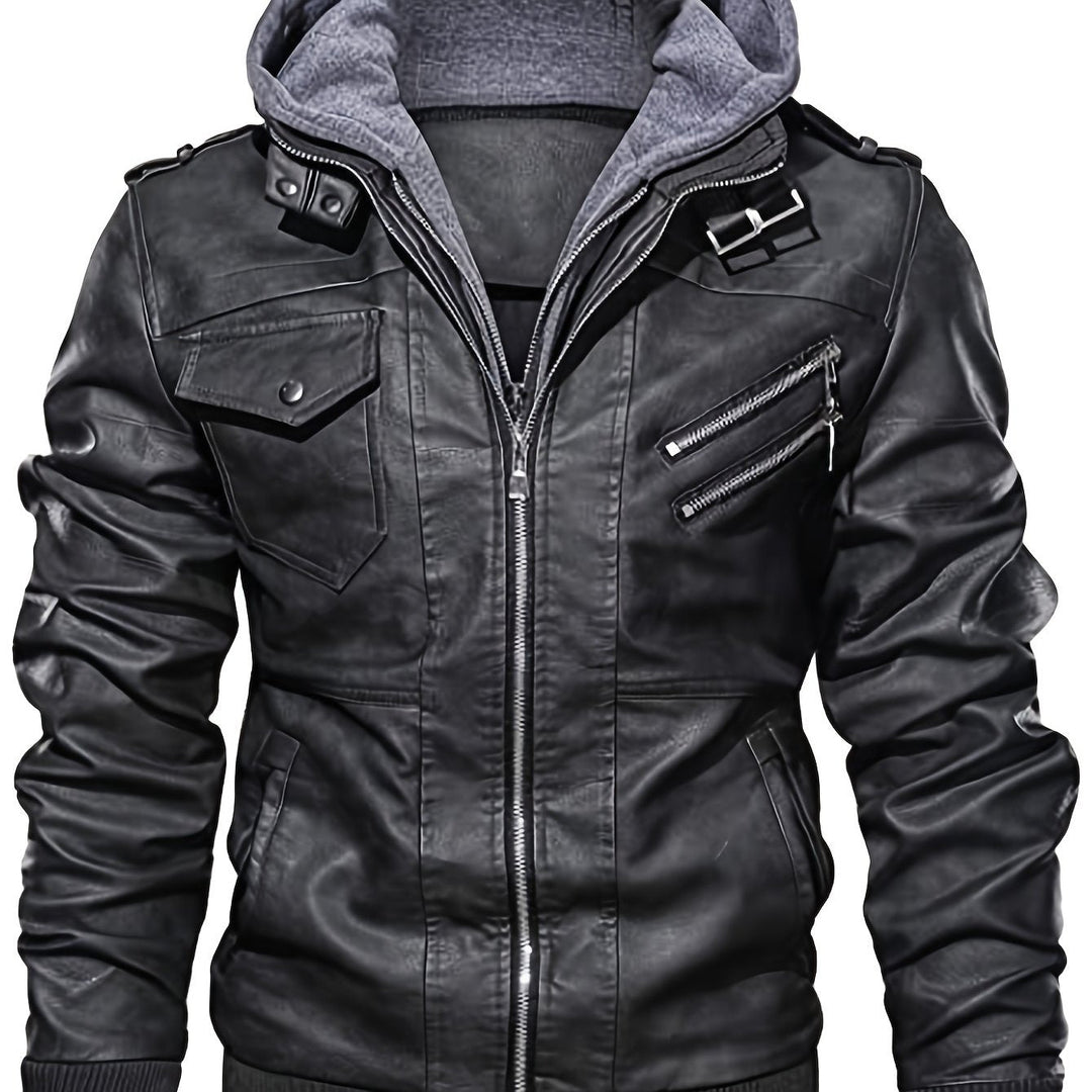 Roderick | Rugged Hooded Biker Jacket