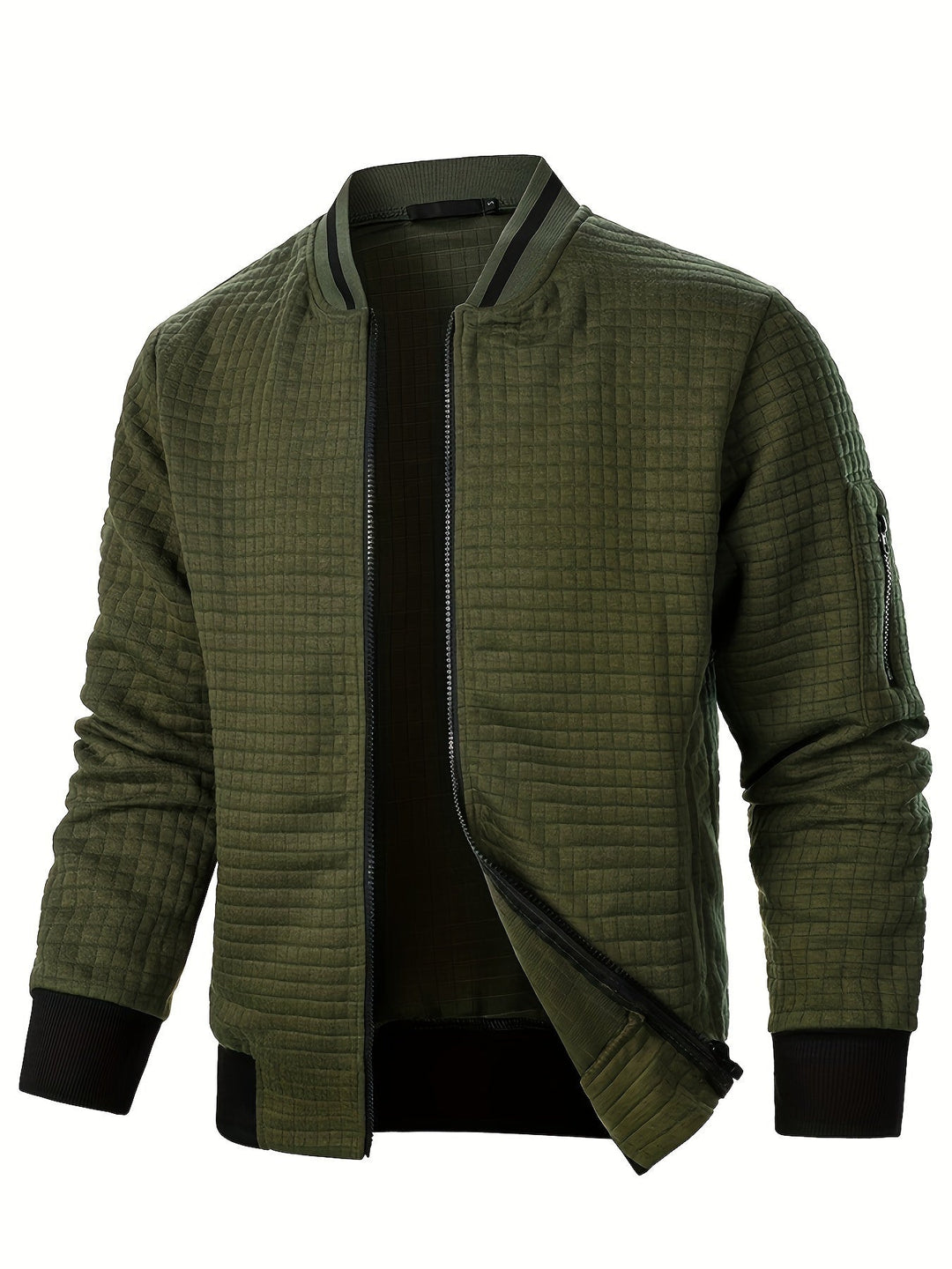 Raymond | Textured Zip-Up Bomber Jacket